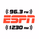 96.3/1230 AM ESPN Radio - WOLH Logo