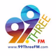99.THREEFM - KJBU-LP Logo